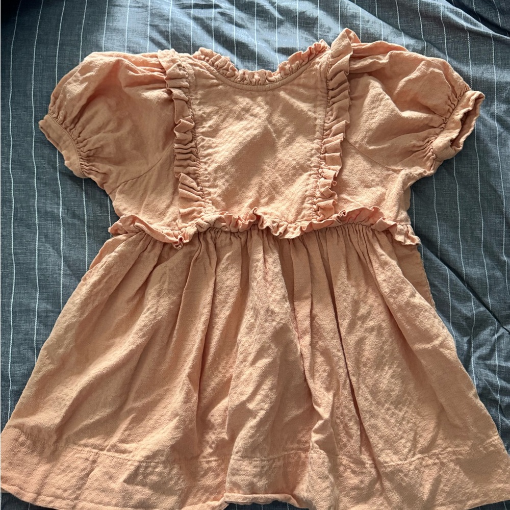 SOLD Soor ploom sz 4-5 Peach Ruffled Dress